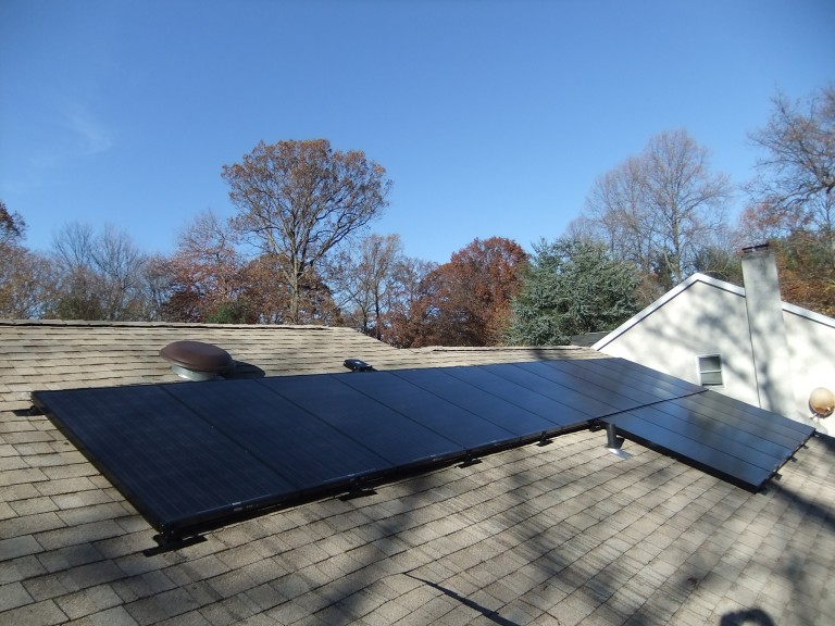 Sky Solar Solutions installed an 18 panel array at this home in Lafayette Hills, PA