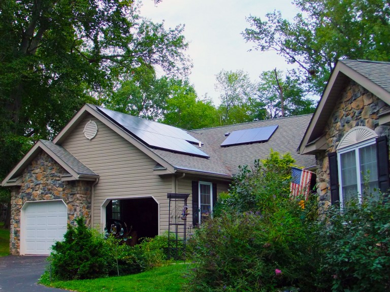 Sky Solar Solutions installed a 15 solar panel array at this home in Phoenixville, PA